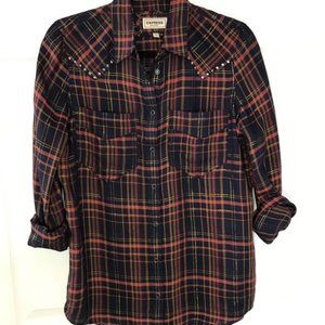EXPRESS Boyfriend Button Down Long Sleeve Blouse